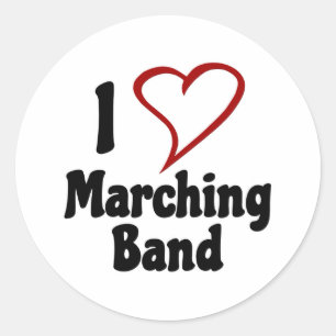 I Love Marching Band Ronde Sticker
