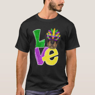 I Love Mardi Gras Costume Rottweiler Dog Puppy T-shirt