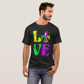 I Love Mardi Gras Fleur De Lis Fat Tuesday Carniva T-shirt (Voorkant volledig)