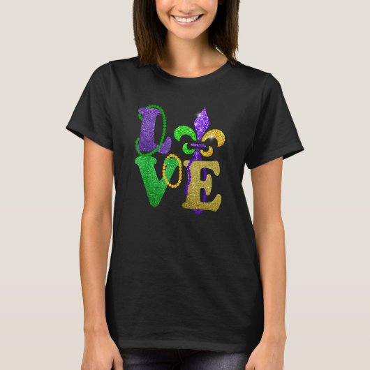 I Love Mardi Gras New Orlean Festival Mardi Gras T-shirt (Voorkant)