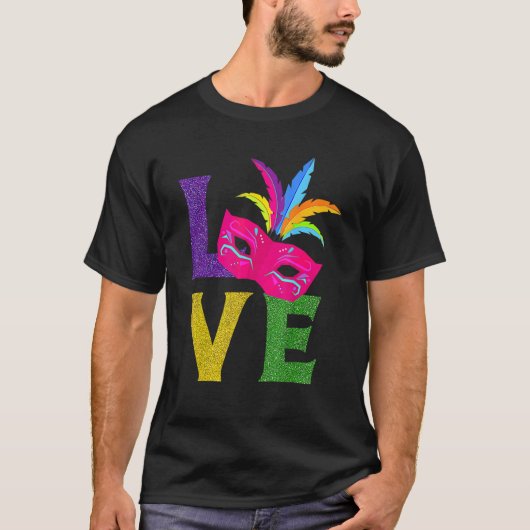 I Love Mardi Gras New Orlean Festival Mardi Gras T-shirt (Voorkant)