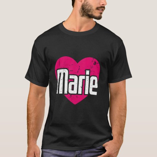 I Love Marie First Name I He Marie T-shirt (Voorkant)