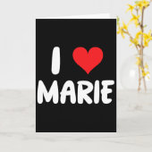 I Love Marie - Hart - Naam Kaart (Gele Bloem)