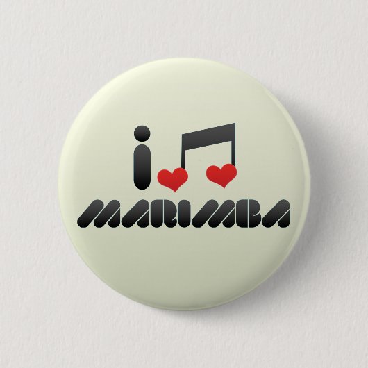 I Love Marimba Ronde Button 5,7 Cm (Voorkant)