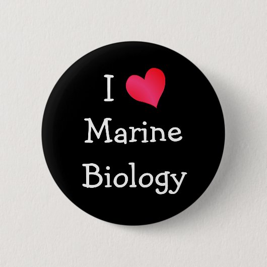 I Love Marine Biology Ronde Button 5,7 Cm (Voorkant)