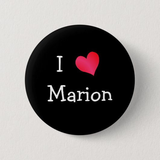 I Love Marion Ronde Button 5,7 Cm (Voorkant)
