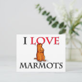 I Love Marmots Briefkaart (Staand voorkant)