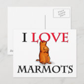 I Love Marmots Briefkaart (Voorkant / Achterkant)