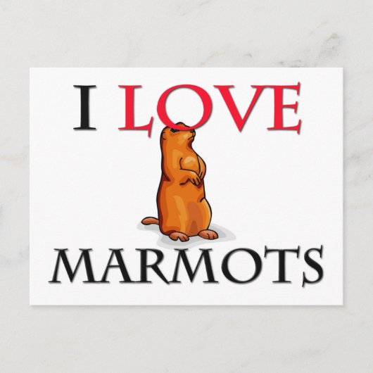 I Love Marmots Briefkaart (Voorkant)