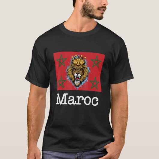 I Love Maroc Cool Morocco Lions Illustration Graph T-shirt (Voorkant)