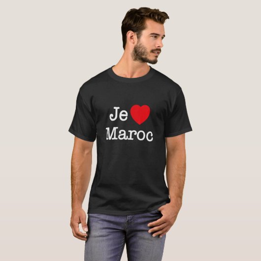 I Love Maroc, j'aime Le Maroc Illustration Graphic T-shirt (Voorkant volledig)
