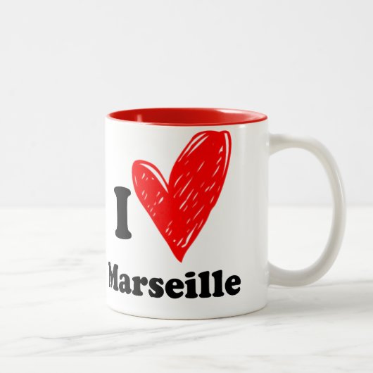I love Marseille Tweekleurige Koffiemok (Rechts)