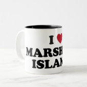 I Love Marshall Islands Tweekleurige Koffiemok (Voorkant links)