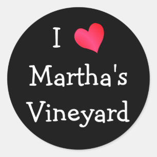 I Love Martha's Vineyard Ronde Sticker