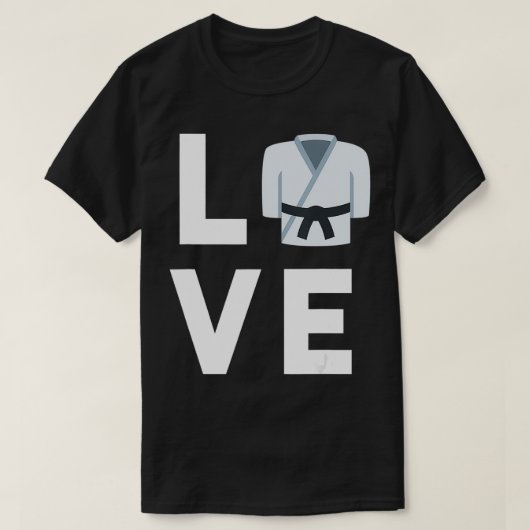 I Love Martial Arts Class Gift Judo Taekwondo Kara T-shirt (Design voorkant)