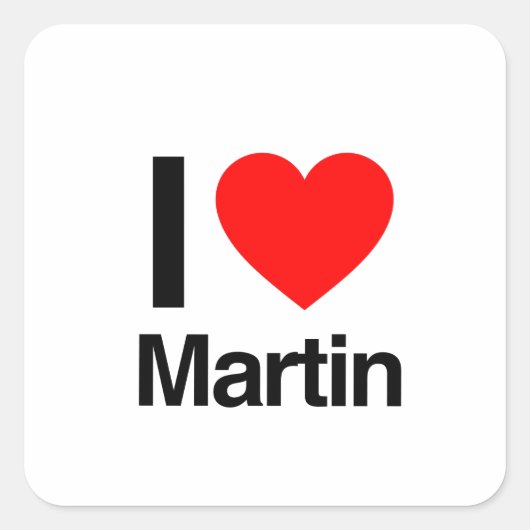 i love martin vierkante sticker (Voorkant)
