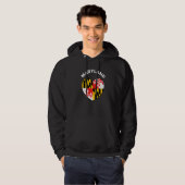 I Love Maryland MD State Flag Heart Baltimore Hon Hoodie (Voorkant volledig)