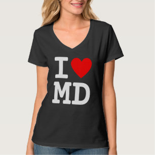 I Love Maryland MD State Flag Heart Baltimore Hon T-shirt