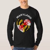 I Love Maryland MD State Flag Heart Baltimore Hon T-shirt (Voorkant)