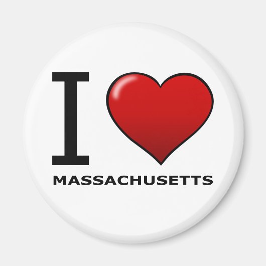 I LOVE MASSACHUSETTS MAGNEET (Voorkant)