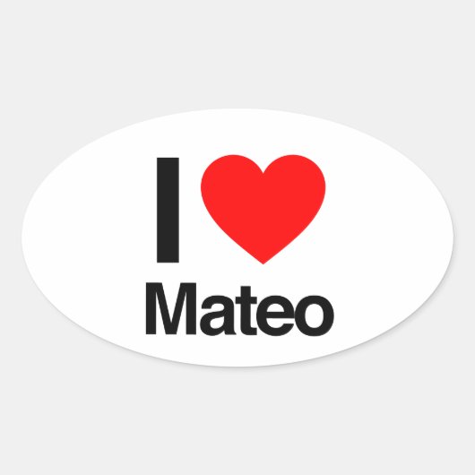 i love mateo ovale sticker (Voorkant)