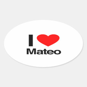 i love mateo ovale sticker