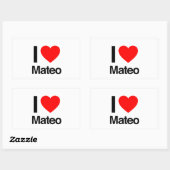 i love mateo rechthoekige sticker (Vel)