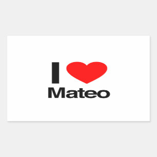 i love mateo rechthoekige sticker