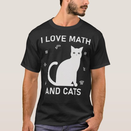 I Love Math And Cats christmas  T-shirt (Voorkant)