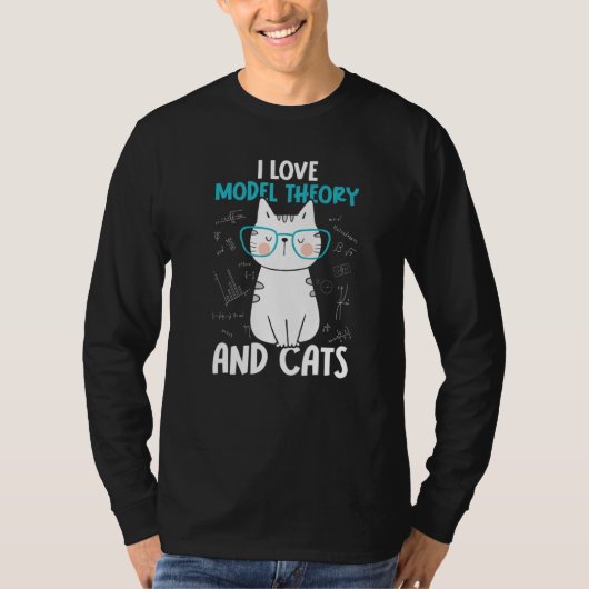 I Love Math and Cats Model Theory 1 T-shirt (Voorkant)