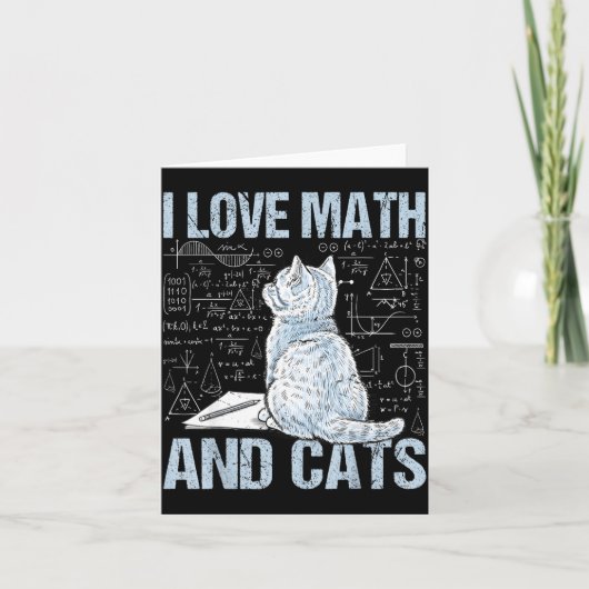 I Love Math And Cats Science Teacher Student Funny Kaart (Voorkant)