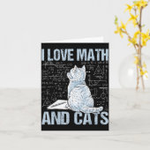 I Love Math And Cats Science Teacher Student Funny Kaart (Gele Bloem)