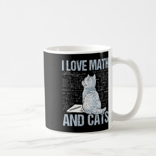 I Love Math And Cats Science Teacher Student Funny Koffiemok (Rechts)