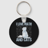 I Love Math And Cats Science Teacher Student Funny Sleutelhanger (Voorkant)