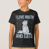 I Love Math And Cats Science Teacher Student Funny T-shirt (Voorkant)