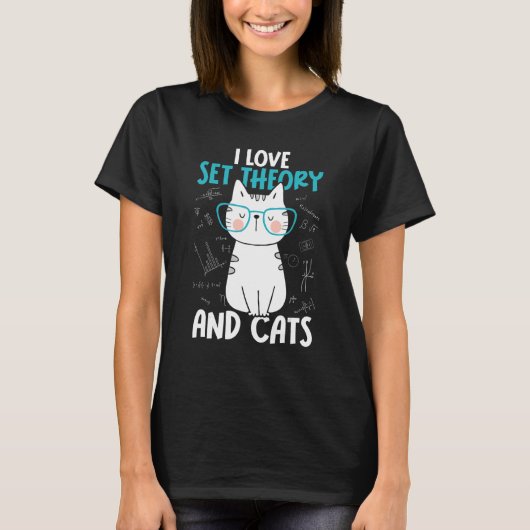 I Love Math and Cats   Set Theory 1 T-shirt (Voorkant)
