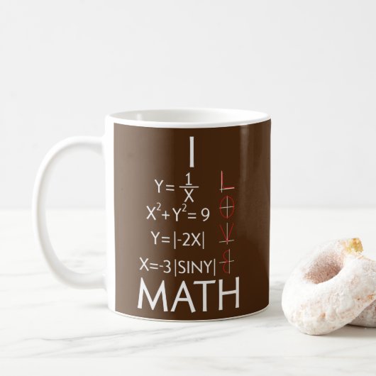 I Love Math Teacher Mathematics Mathematician  Koffiemok (Met donut)