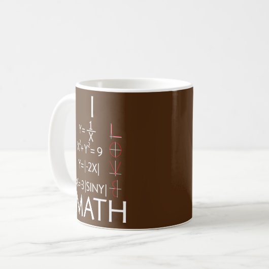 I Love Math Teacher Mathematics Mathematician  Koffiemok (Voorkant links)