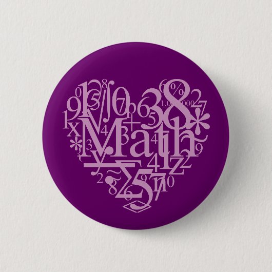I Love MathButton Ronde Button 5,7 Cm (Voorkant)