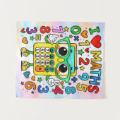 I Love Maths Cute Calculator Poster for Kids Wandkleed (Voorkant (horizontaal))
