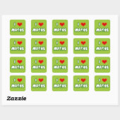 I LOVE MATHS - GREEN MODEL VIERKANTE STICKER (Vel)