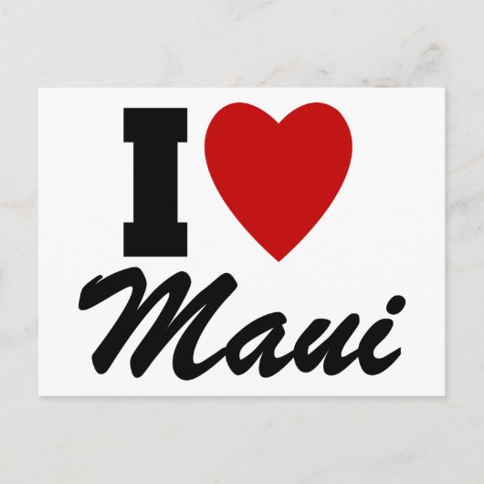 I Love Maui Briefkaart (Voorkant)