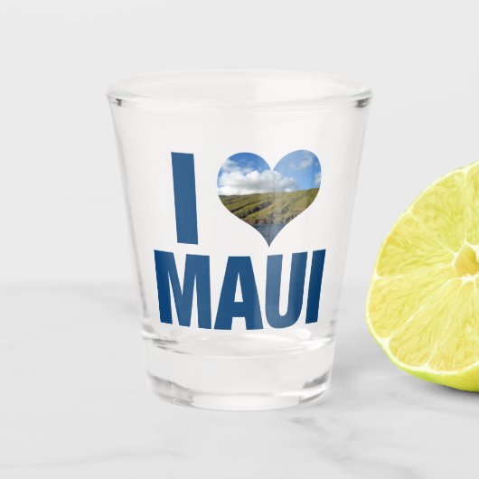 I Love Maui Hawaii Cute Hawaiian Vacation Shot Glas (Voorkant)