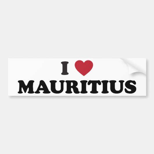 I Love Mauritius Bumpersticker (Voorkant)