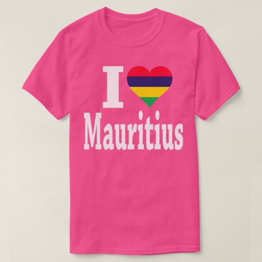 I Love Mauritius Flag T-shirt (Design voorkant)