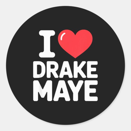 I Love Maye  Ronde Sticker (Voorkant)