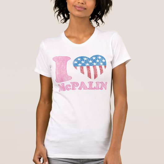  i Love McPalin, McCAIN PALIN USA IHeart T-shirt (Voorkant)