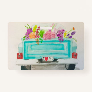 I Love MD Floral Truck badge