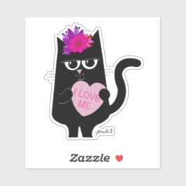 I Love Me - 4" Glanzende witte die-cut Sticker