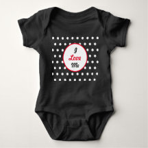 I Love Me Baby Bodysuit (zwart, wit en rood)